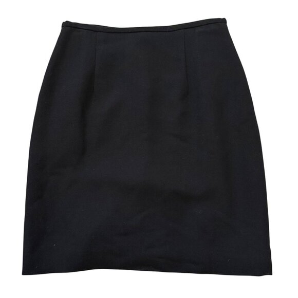 Limited Black Wool Blend Pencil Skirt Size 2 With Back Zipper and Slit - Picture 2 of 7